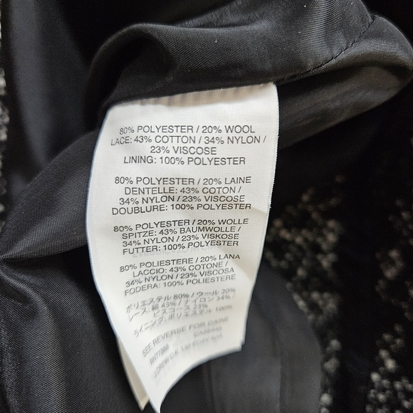 J. Crew Black and White Tweed Lace Panel Sheath Dress 6P Petite - Picture 5 of 5